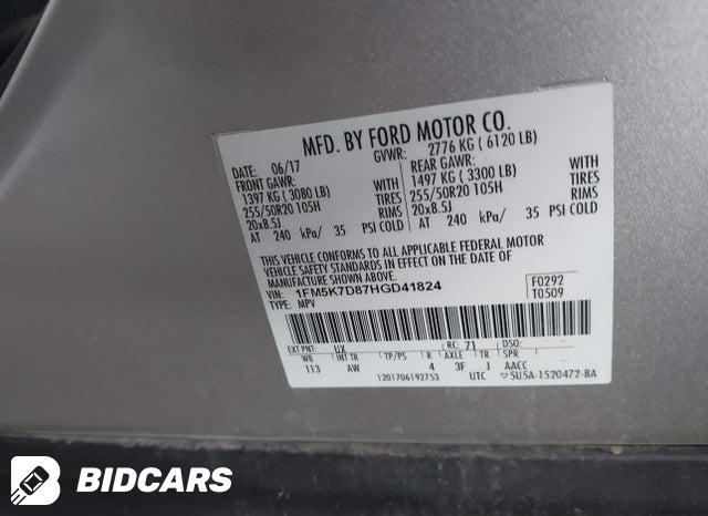 1FM5K7D87HGD41824 2017 Ford Explorer photo no. 9