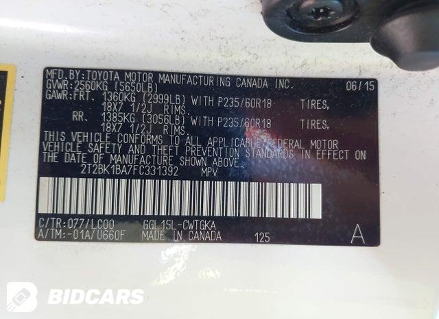 2T2BK1BA7FC331392 2015 Lexus RX photo no. 9
