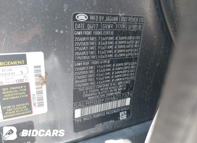 SALRRBBK6HA017374 2017 Land Rover Discovery photo no. 9