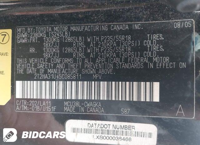 2T2HA31U45C085811 2005 Lexus RX photo no. 9