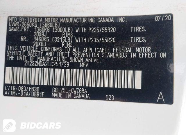 2020 Lexus RX — VIN 2T2SZMDA2LC251729, şəkil 9