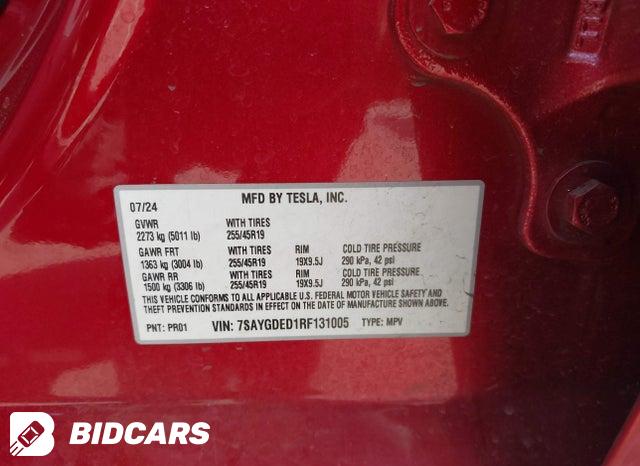 2024 Tesla MODEL Y — VIN 7SAYGDED1RF131005, şəkil 9