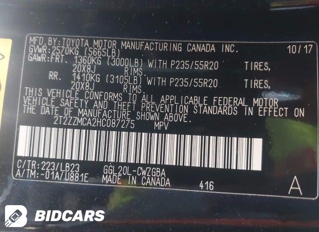 2T2ZZMCA2HC087275 2017 Lexus RX photo no. 9