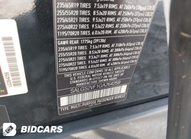SALGS2VF1GA264259 2016 Land Rover Range Rover photo no. 9