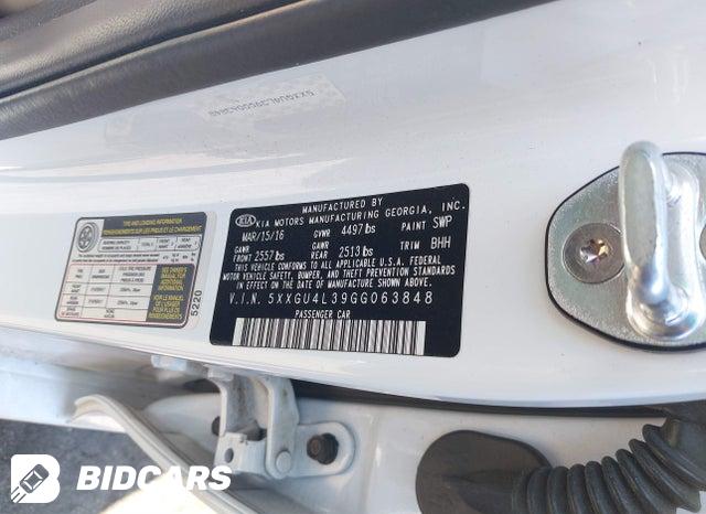 5XXGU4L39GG063848 2016 KIA Optima photo no. 9
