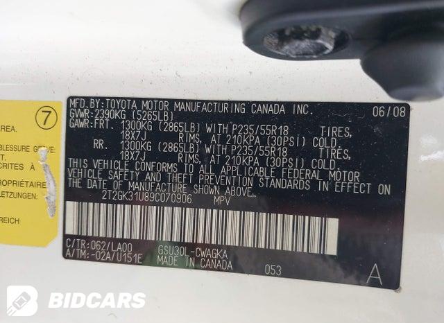 2T2GK31U89C070906 2009 Lexus RX photo no. 9