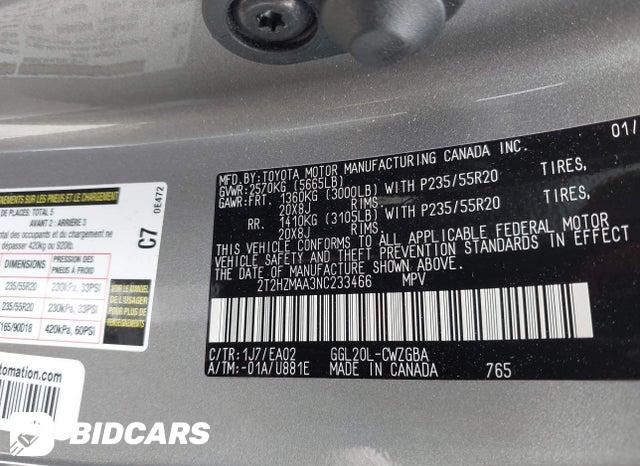 2T2HZMAA3NC233466 2022 Lexus RX photo no. 9