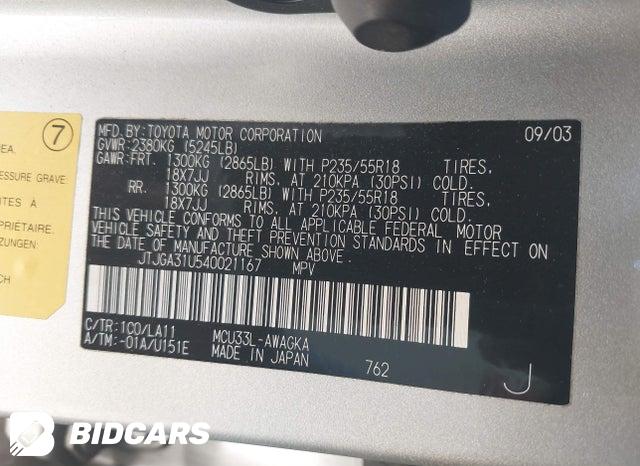 JTJGA31U540021167 2004 Lexus RX photo no. 9