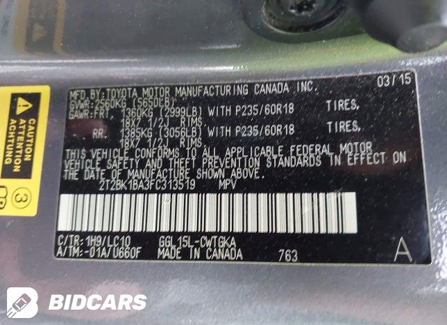 2T2BK1BA3FC313519 2015 Lexus RX photo no. 9