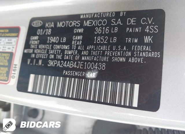 2018 KIA Rio — VIN 3KPA24AB4JE100438, şəkil 9