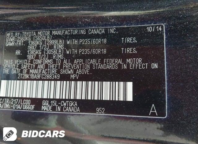 2T2BK1BA9FC288349 2015 Lexus RX photo no. 9