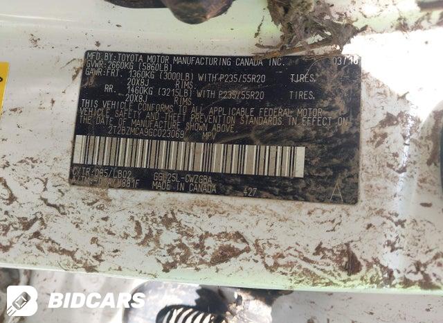 2T2BZMCA9GC023069 2016 Lexus RX photo no. 9