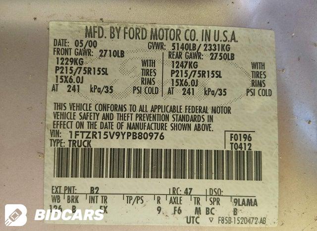 1FTZR15V9YPB80976 2000 Ford Ranger photo no. 9