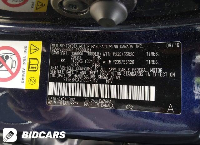 2017 Lexus RX — VIN 2T2BZMCA3HC057042, şəkil 9