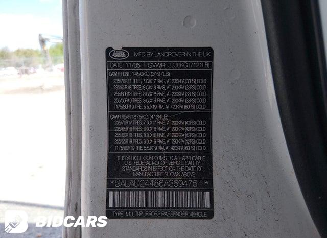 SALAD24486A369475 2006 Land Rover LR3 photo no. 9