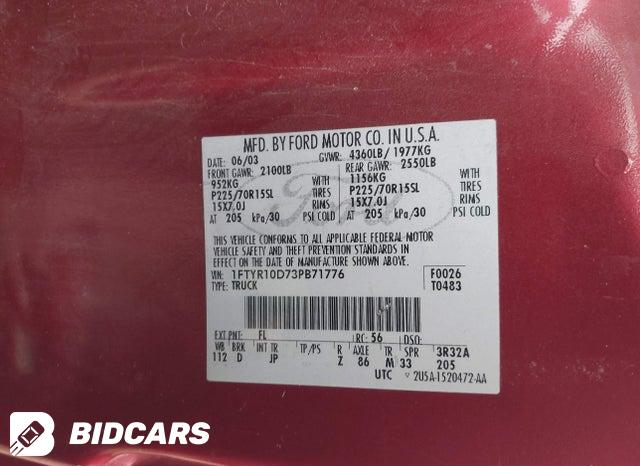 1FTYR10D73PB71776 2003 Ford Ranger photo no. 9