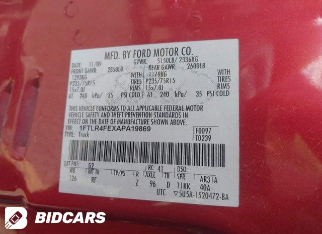 1FTLR4FEXAPA19869 2010 Ford Ranger photo no. 9