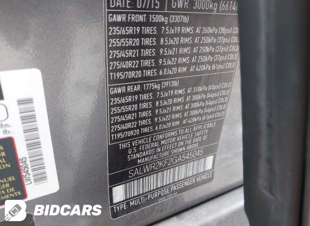 SALWR2KF2GA545045 2016 Land Rover Range Rover photo no. 9