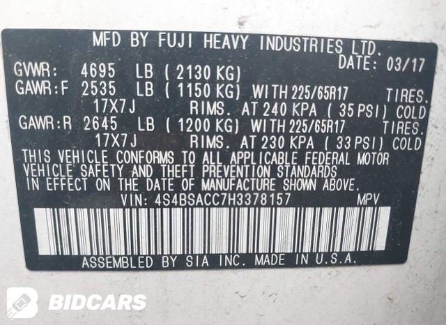 4S4BSACC7H3378157 2017 Subaru Outback photo no. 9
