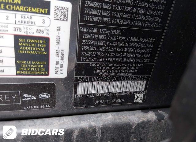 SALWV2SV6JA405915 2018 Land Rover Range Rover photo no. 9