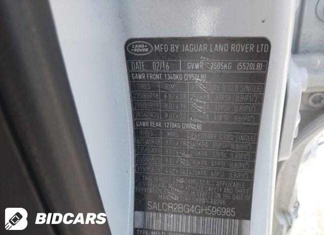 2016 Land Rover Discovery — VIN SALCR2BG4GH596985, şəkil 9