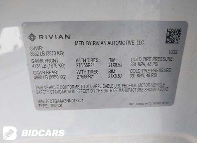 7FCTGAAA3NN013254 2022 Rivian R1T photo no. 9