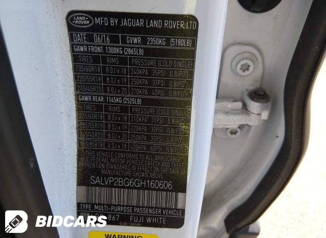 SALVP2BG6GH160606 2016 Land Rover Range Rover photo no. 9