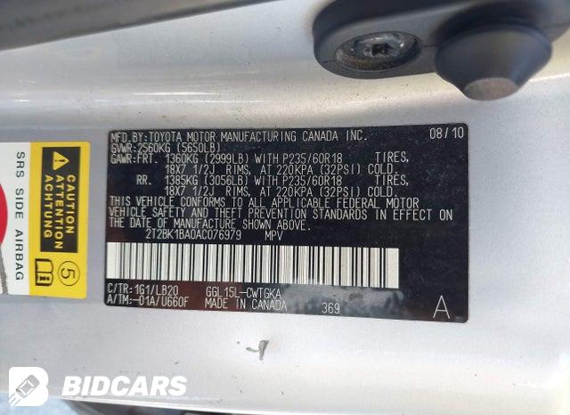 2T2BK1BA0AC076979 2010 Lexus RX photo no. 9