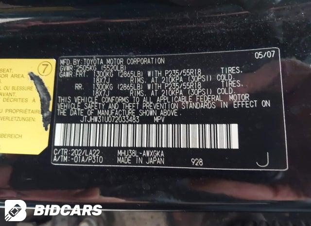 JTJHW31U072033483 2007 Lexus RX photo no. 9
