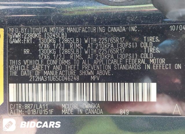 2T2HA31U65C046248 2005 Lexus RX photo no. 9