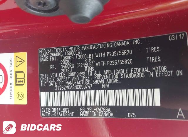 2T2BZMCA8HC090747 2017 Lexus RX photo no. 9