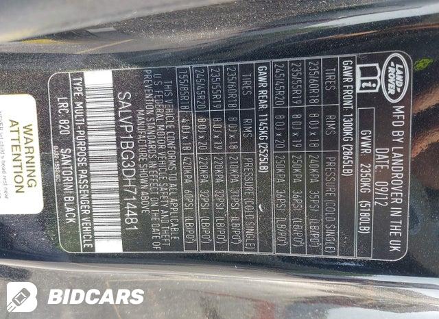 SALVP1BG3DH714481 2013 Land Rover Range Rover photo no. 9