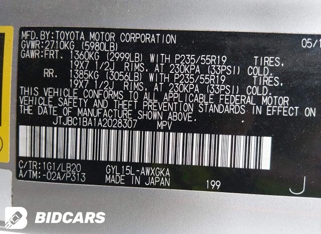 JTJBC1BA1A2028307 2010 Lexus RX photo no. 9