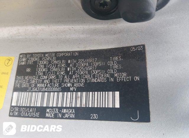 JTJGA31U840008865 2004 Lexus RX photo no. 9
