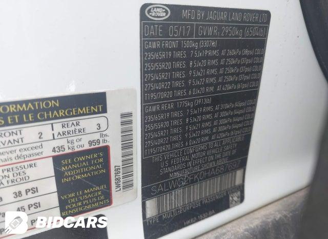 SALWG2FK0HA687697 2017 Land Rover Range Rover photo no. 9