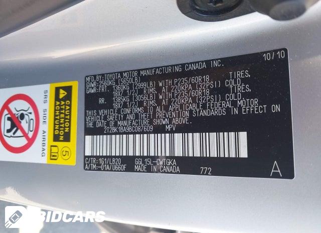 2T2BK1BA9BC087609 2011 Lexus RX photo no. 9