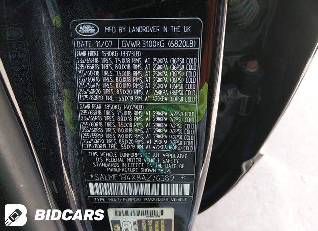 SALMF134X8A276589 2008 Land Rover Range Rover photo no. 9