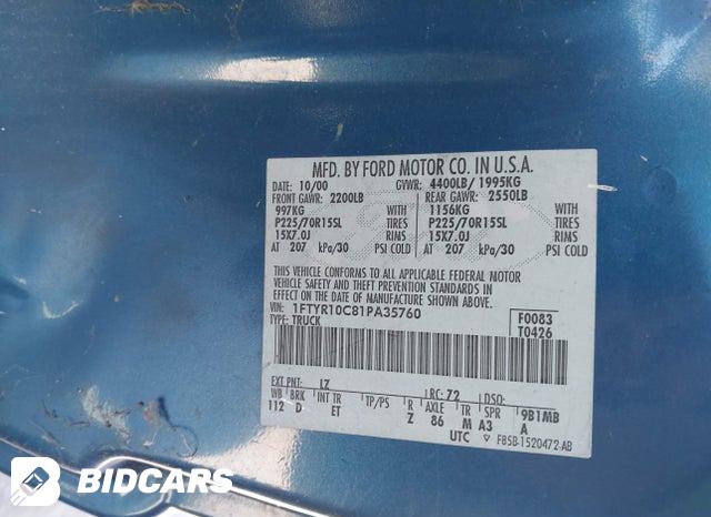 1FTYR10C81PA35760 2001 Ford Ranger photo no. 9