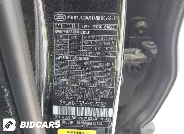 SALVR2BG7HH235552 2017 Land Rover Range Rover photo no. 9