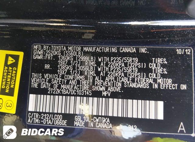 2T2ZK1BA7DC103145 2013 Lexus RX photo no. 9