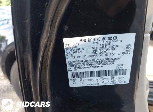 1FMCU9EG4CKB83600 2012 Ford Escape photo no. 9