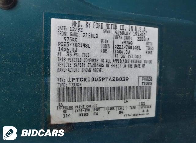 1FTCR10U5PTA28039 1993 Ford Ranger photo no. 9