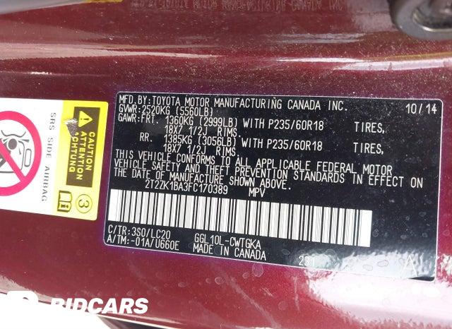 2T2ZK1BA3FC170389 2015 Lexus RX photo no. 9