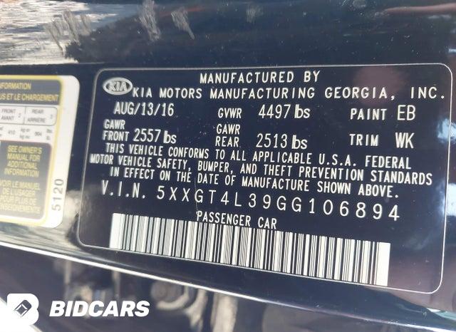 5XXGT4L39GG106894 2016 KIA Optima photo no. 9