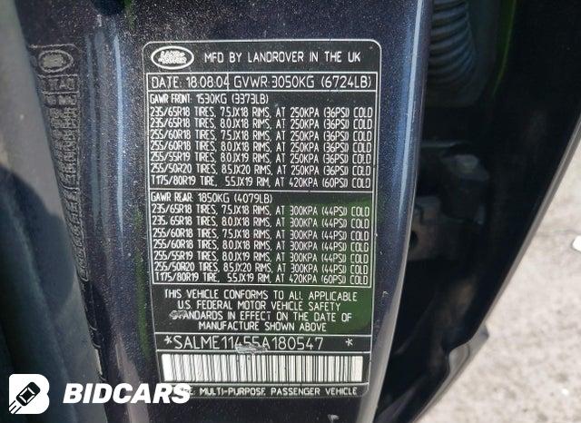 SALME11455A180547 2005 Land Rover Range Rover photo no. 9