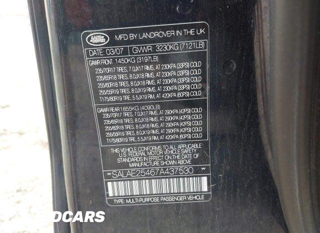 SALAE25467A437530 2007 Land Rover LR3 photo no. 9