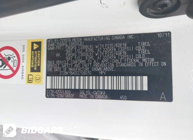 2T2BK1BA0CC126010 2012 Lexus RX photo no. 9