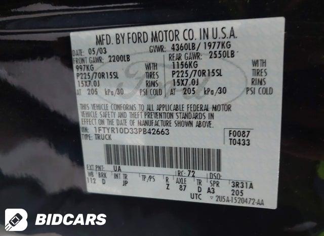 1FTYR10D33PB42663 2003 Ford Ranger photo no. 9