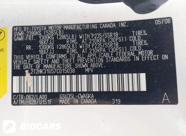 2T2HK31U57C015038 2007 Lexus RX photo no. 9