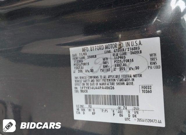 1FTYR14U44PA48626 2004 Ford Ranger photo no. 9
